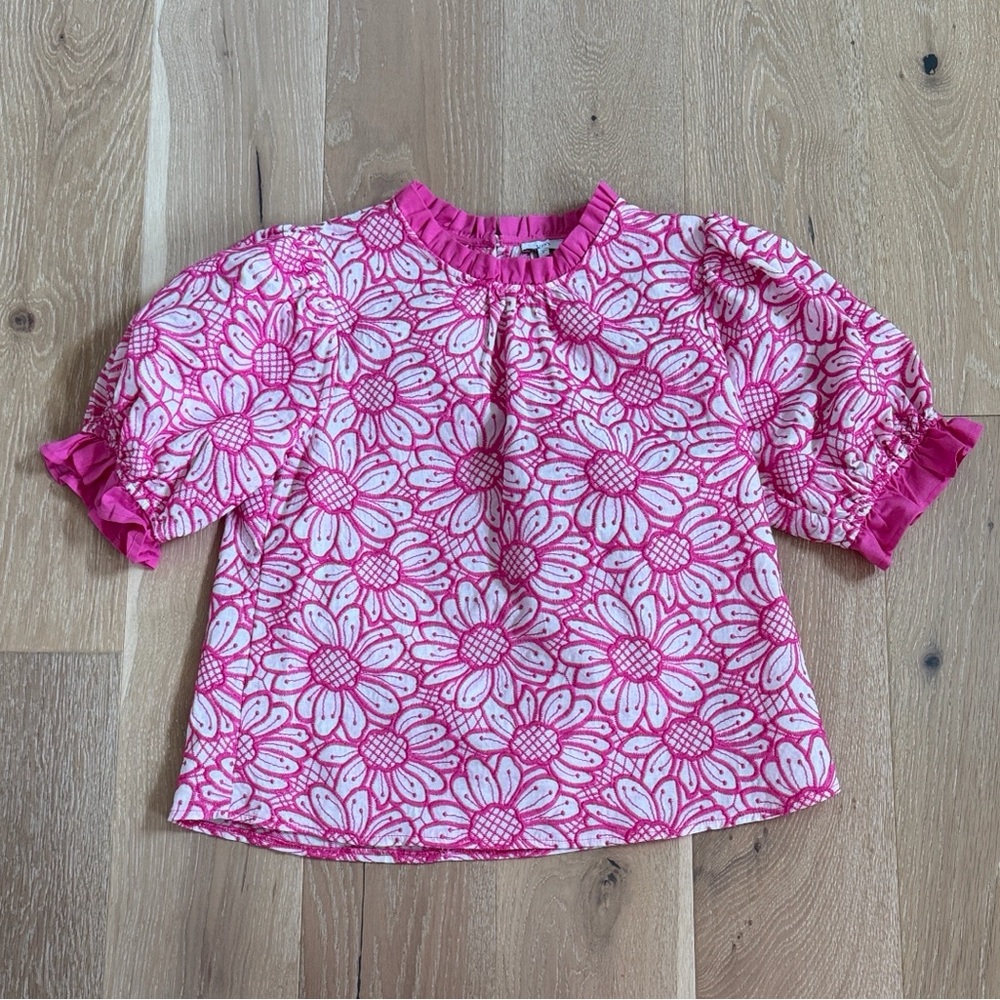 Voy flower embroidered top